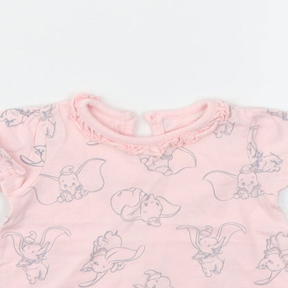 George Girls Pink Animal Print  Basic Polo Size 3-6 Months
