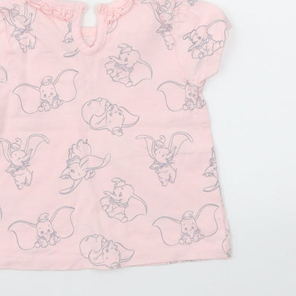George Girls Pink Animal Print  Basic Polo Size 3-6 Months