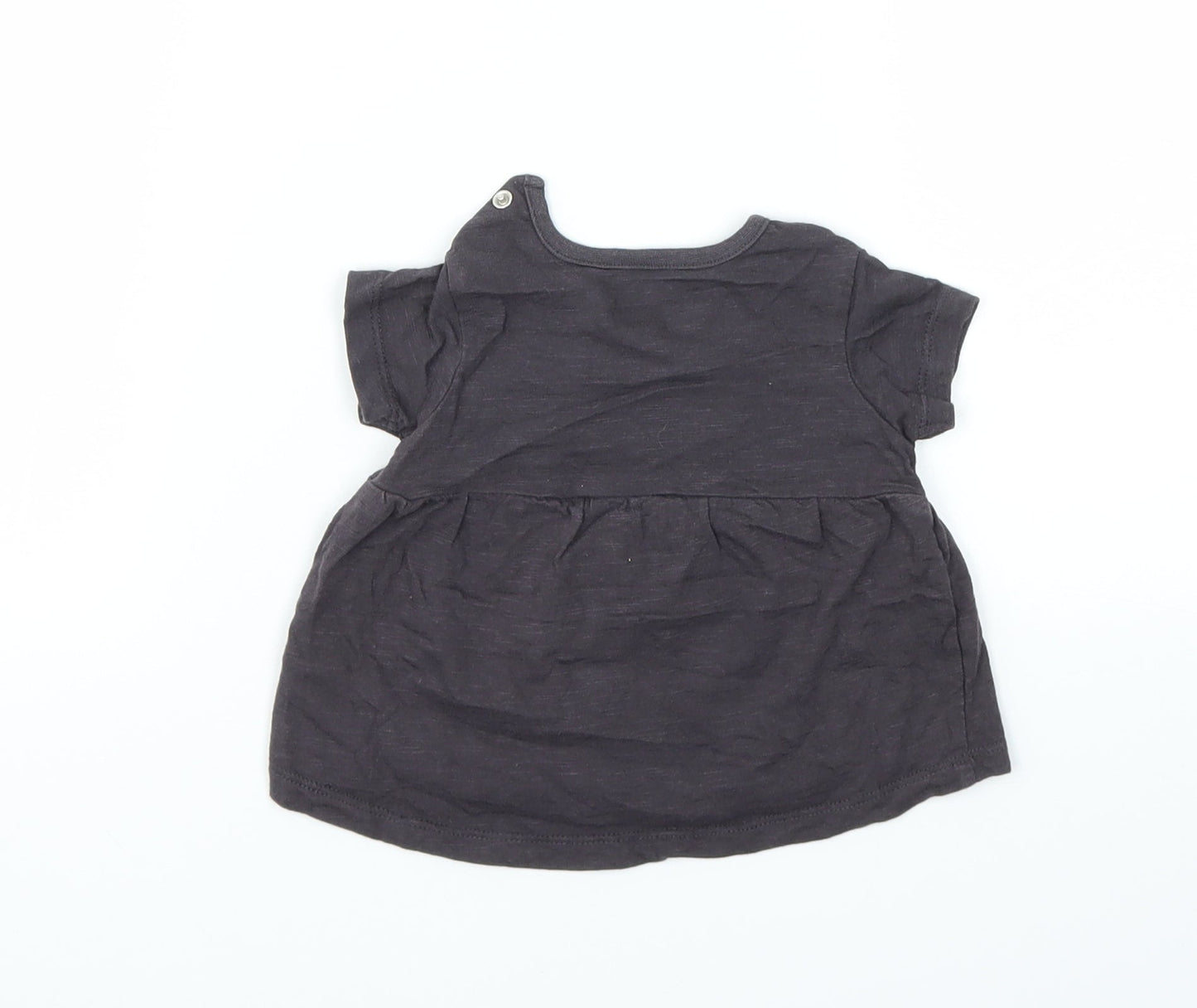 Nutmeg Girls Grey Animal Print  Basic T-Shirt Size 0-3 Months