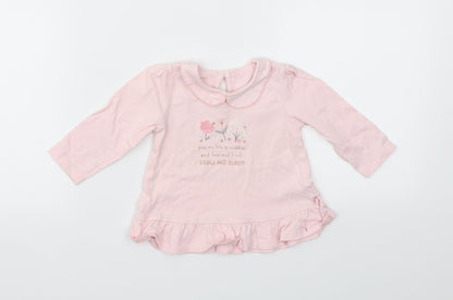 George Girls Pink   Basic T-Shirt Size 3-6 Months