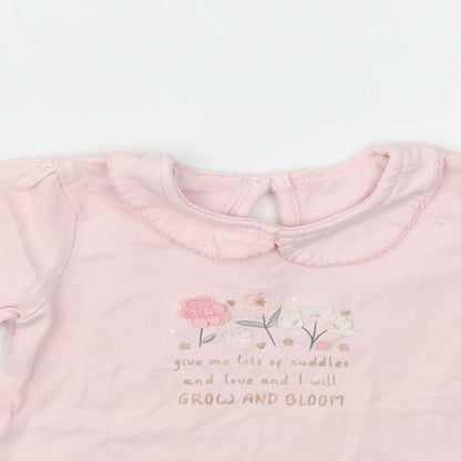 George Girls Pink   Basic T-Shirt Size 3-6 Months