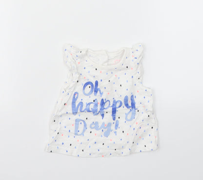 F&F Girls Multicoloured Spotted  Basic T-Shirt Size 0-3 Months