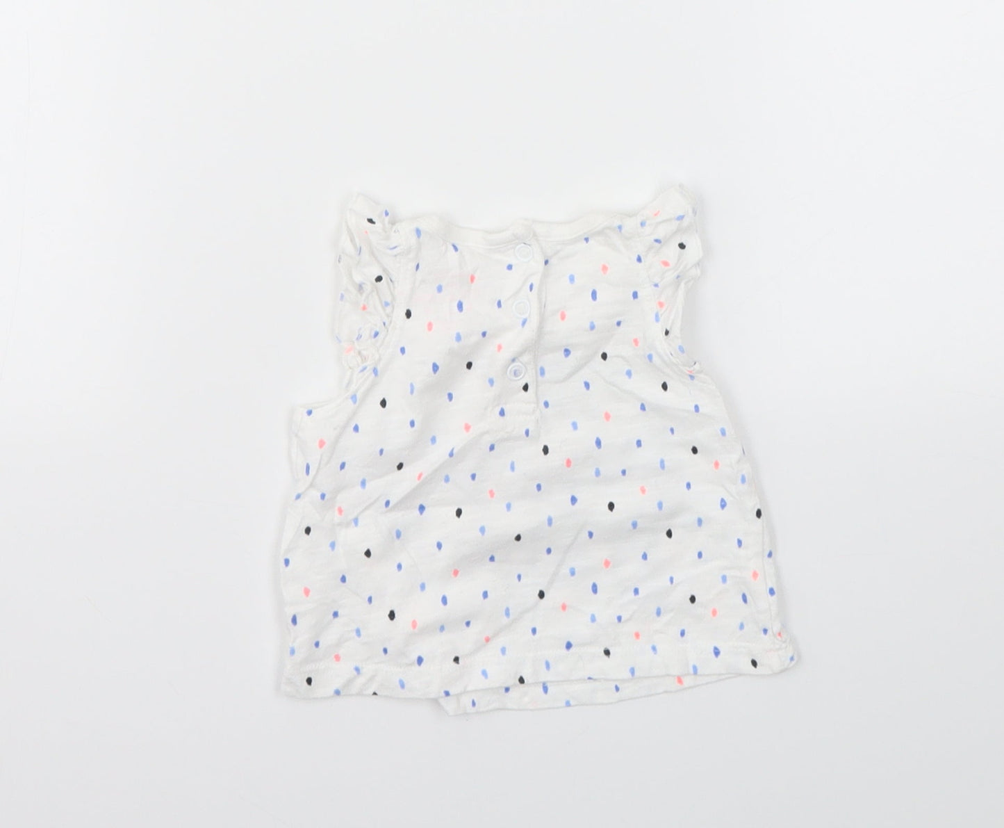 F&F Girls Multicoloured Spotted  Basic T-Shirt Size 0-3 Months