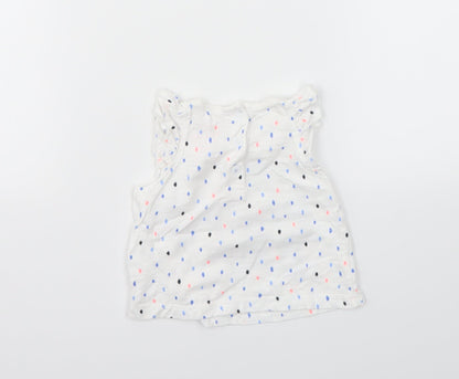 F&F Girls Multicoloured Spotted  Basic T-Shirt Size 0-3 Months