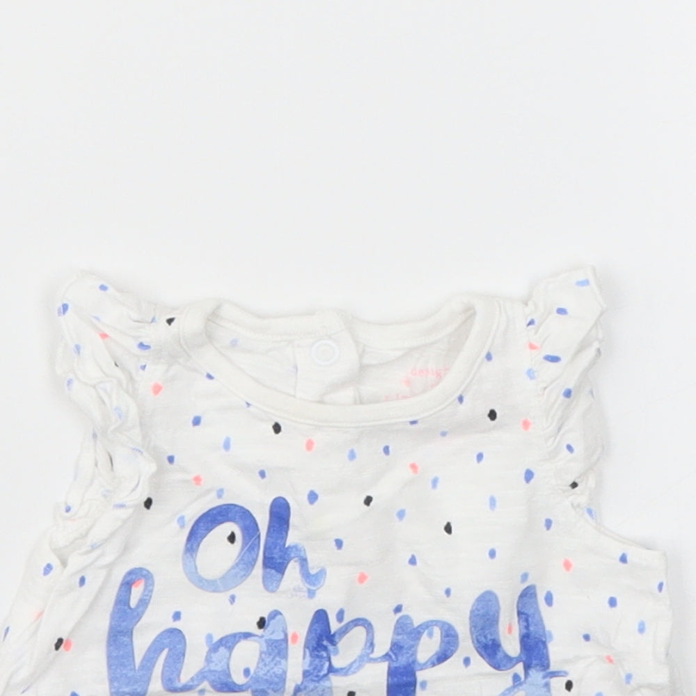F&F Girls Multicoloured Spotted  Basic T-Shirt Size 0-3 Months