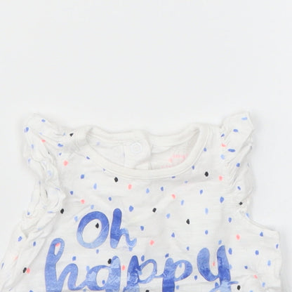 F&F Girls Multicoloured Spotted  Basic T-Shirt Size 0-3 Months