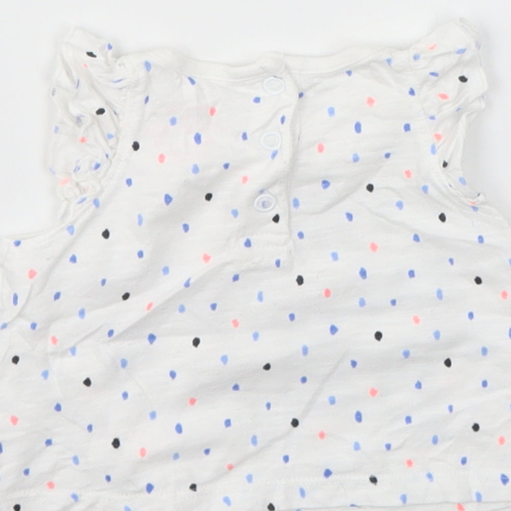 F&F Girls Multicoloured Spotted  Basic T-Shirt Size 0-3 Months