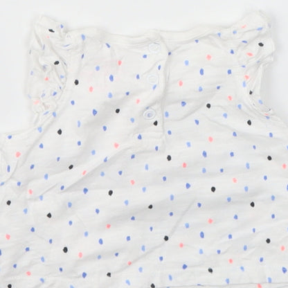F&F Girls Multicoloured Spotted  Basic T-Shirt Size 0-3 Months