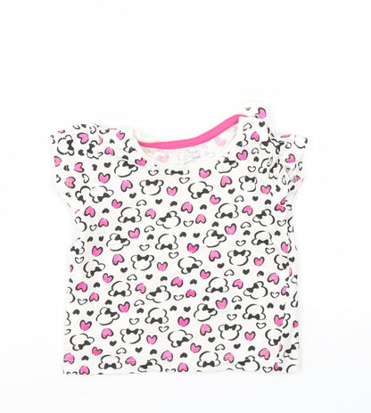 Primark Girls Pink Animal Print  Basic T-Shirt Size 3-6 Months
