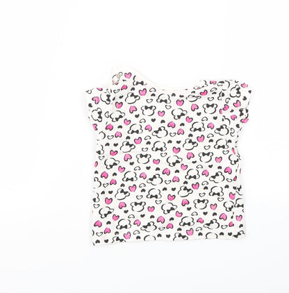 Primark Girls Pink Animal Print  Basic T-Shirt Size 3-6 Months