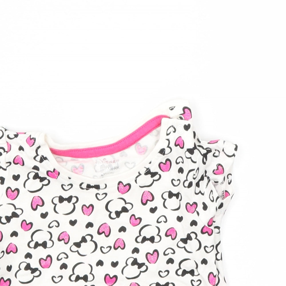 Primark Girls Pink Animal Print  Basic T-Shirt Size 3-6 Months