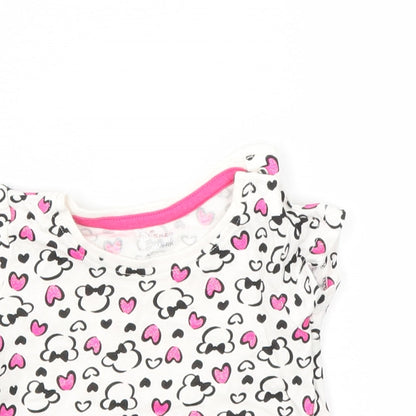 Primark Girls Pink Animal Print  Basic T-Shirt Size 3-6 Months