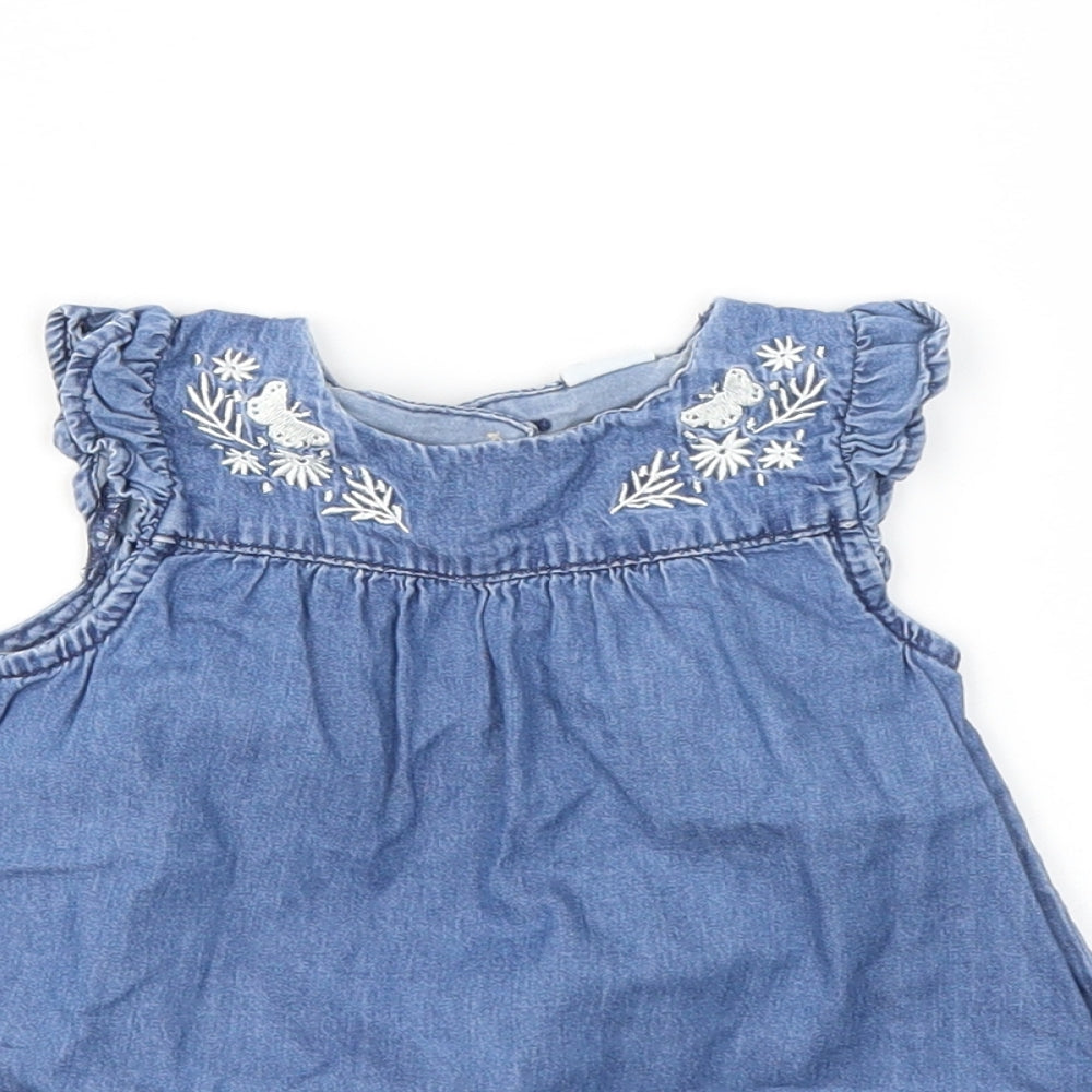H&M Girls Blue   Fit & Flare  Size 3-6 Months