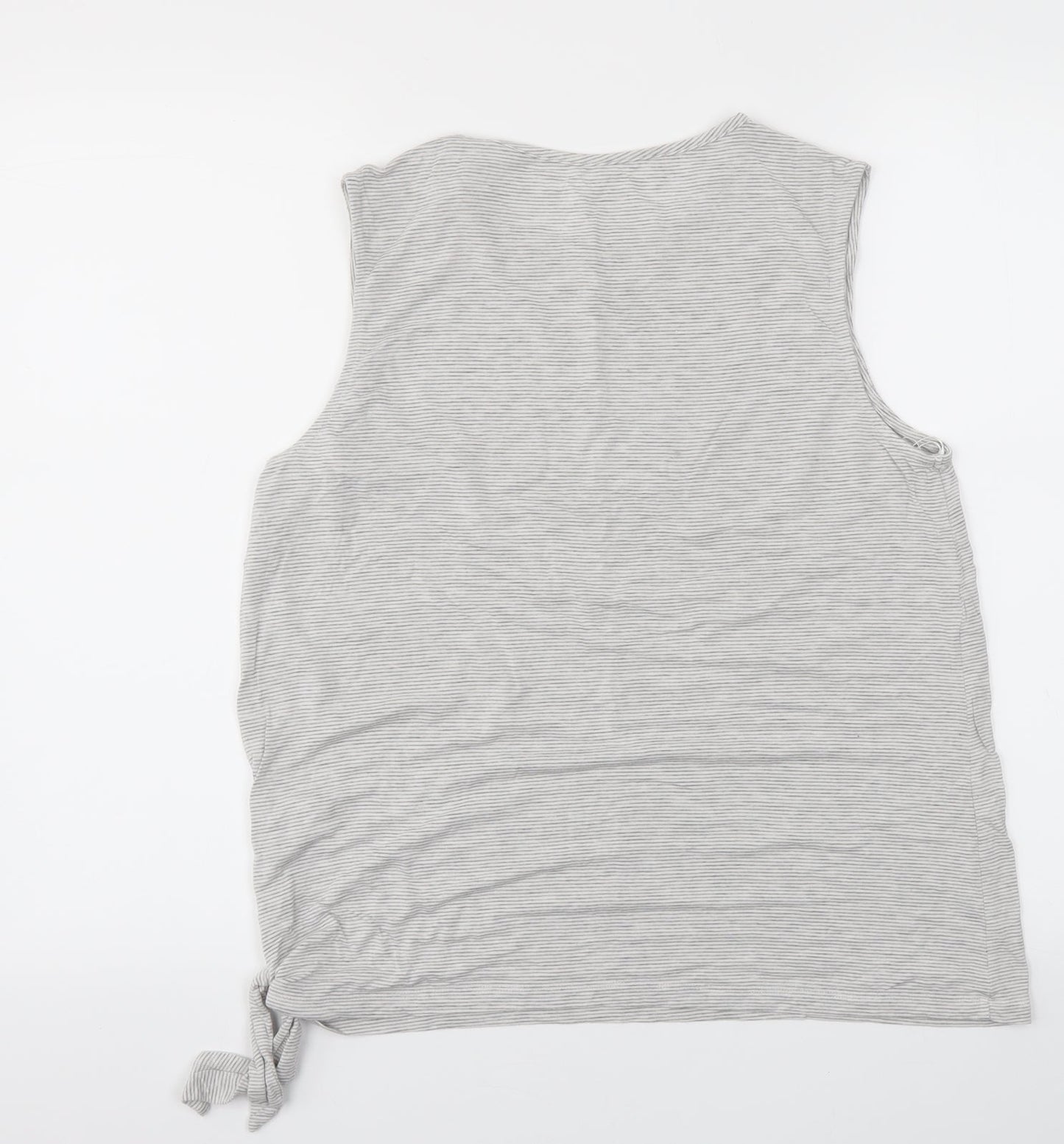 F&F Womens Grey Striped  Basic T-Shirt Size M