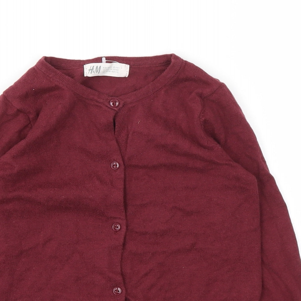 H&M Girls Purple   Cardigan Jumper Size 5-6 Years