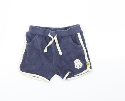 M&S Boys Blue   Capri Trousers Size 9-12 Months