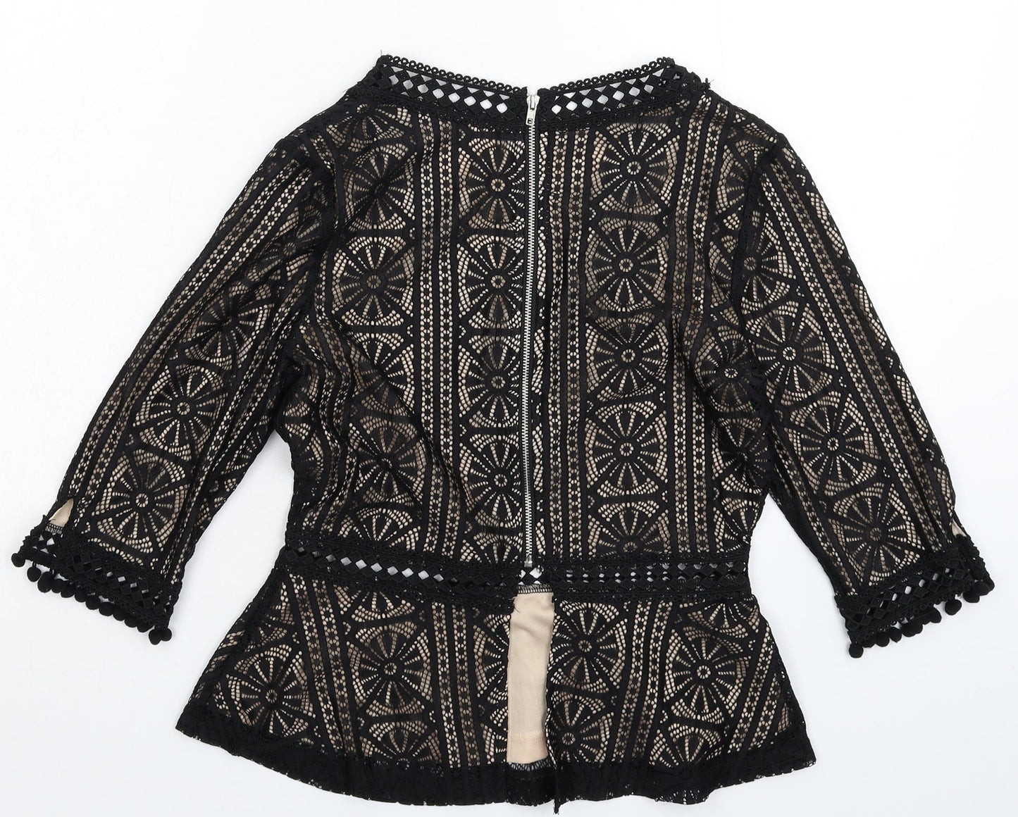 Womens UK Size S TEMT Black Basic Blouse