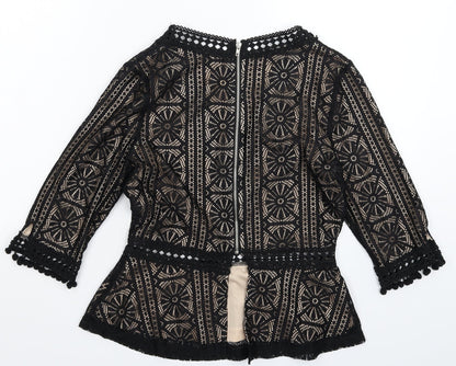 Womens UK Size S TEMT Black Basic Blouse