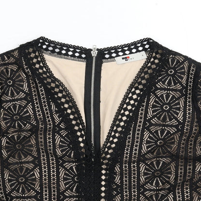Womens UK Size S TEMT Black Basic Blouse