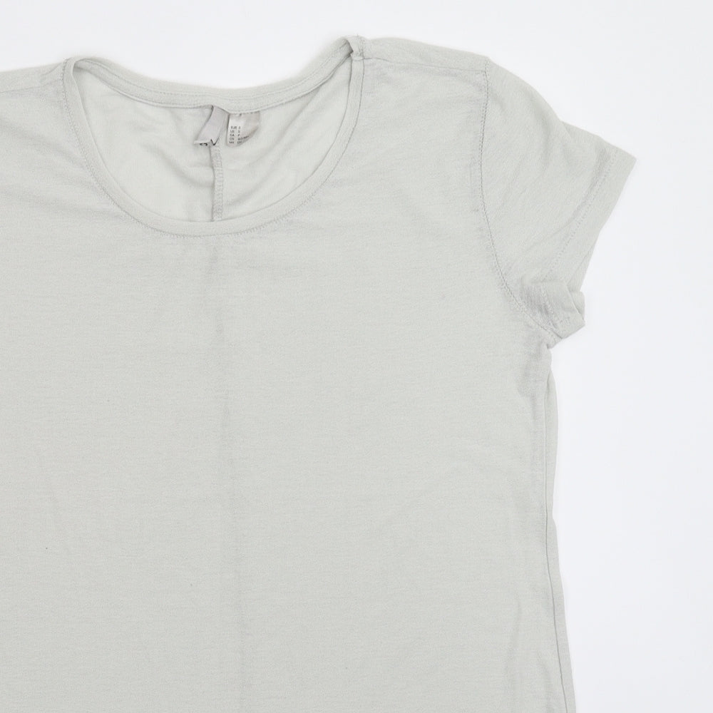 Womens UK Size S Divided Grey Basic T-Shirt