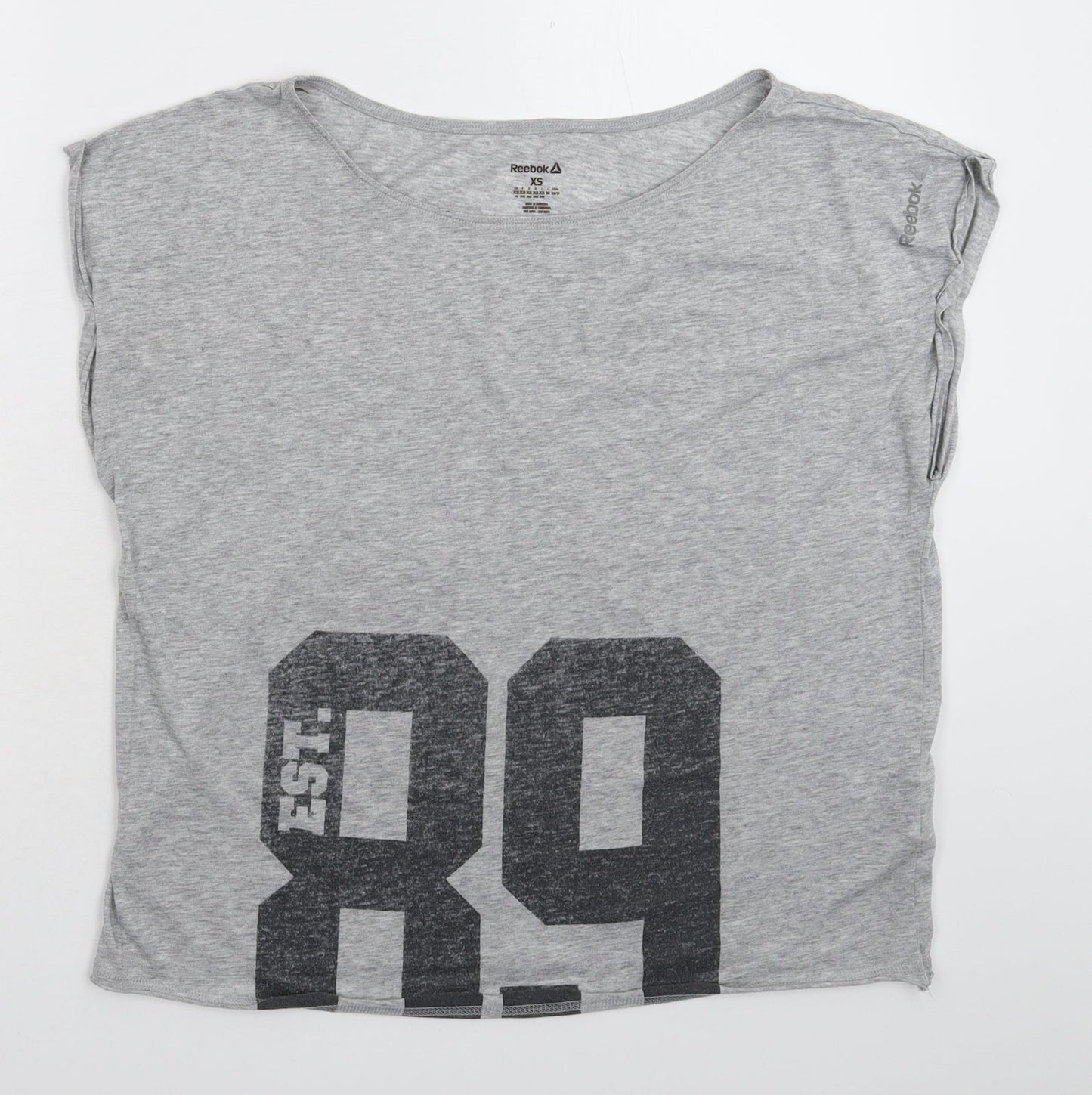 Womens UK Size XS Reebok Grey Basic T-Shirt