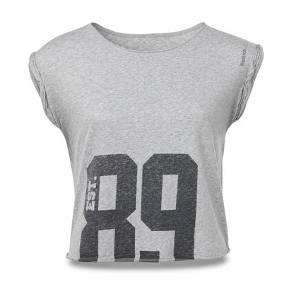 Womens UK Size XS Reebok Grey Basic T-Shirt