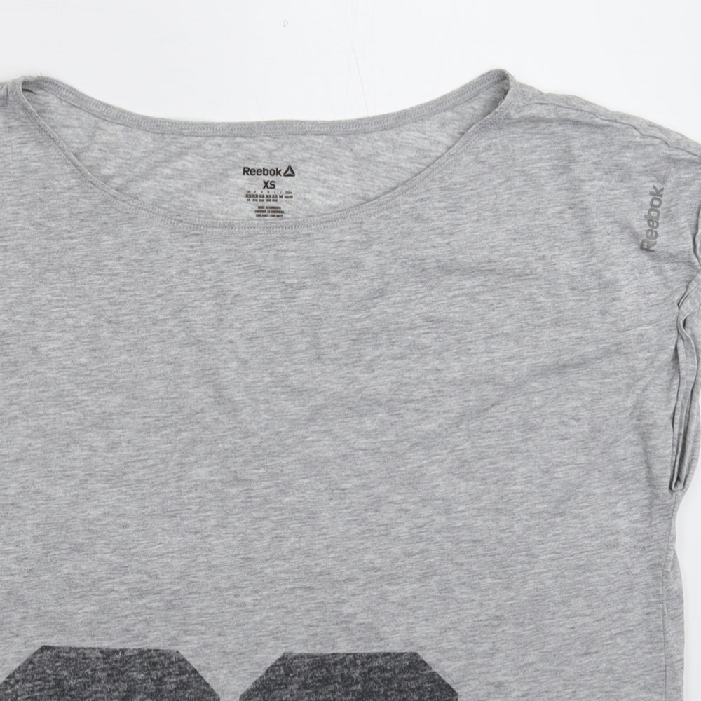Womens UK Size XS Reebok Grey Basic T-Shirt