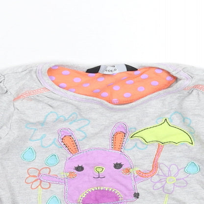 George Girls Grey   T-Shirt Dress  Size 18-24 Months