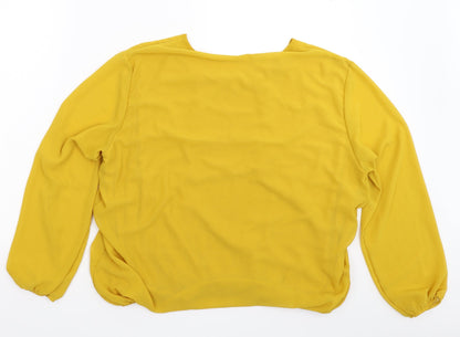 Womens UK Size 2XL Preworn Yellow Basic Blouse