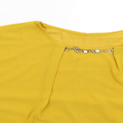 Womens UK Size 2XL Preworn Yellow Basic Blouse