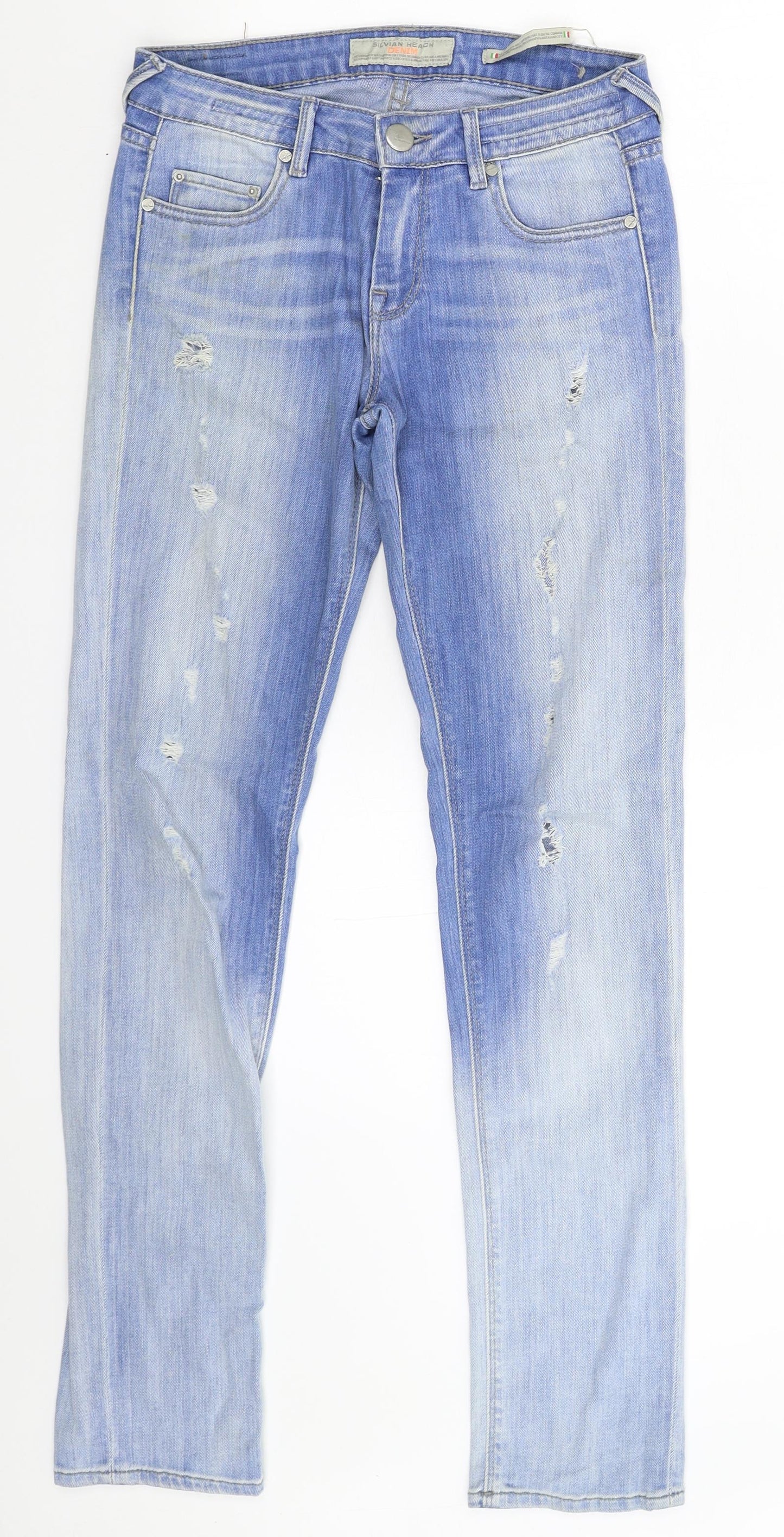 Silvian Heach Womens Blue  Denim Skinny Jeans Size 26 in L30 in