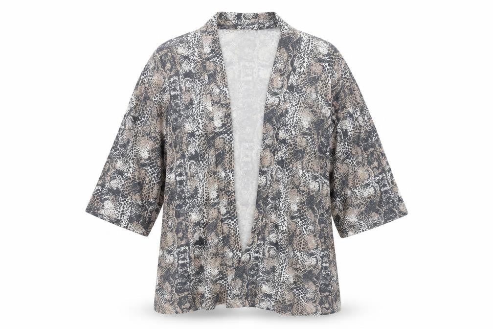 Next Womens Grey Animal Print  Cardigan Jumper Size 12