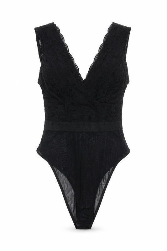 Womens UK Size 6 New Look One-Piece Black Bodysuit