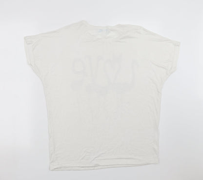 Blue Vanilla Womens White   Basic T-Shirt Size S  - flamingo
