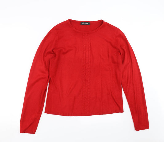 Womens UK Size L ALEXARA Red Pullover Jumper