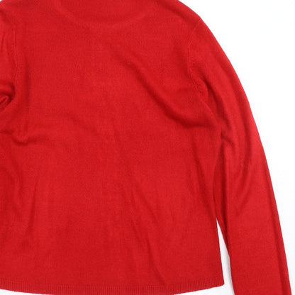 Womens UK Size L ALEXARA Red Pullover Jumper