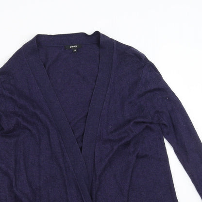 Papaya Womens Blue  Knit Cardigan Jumper Size 14