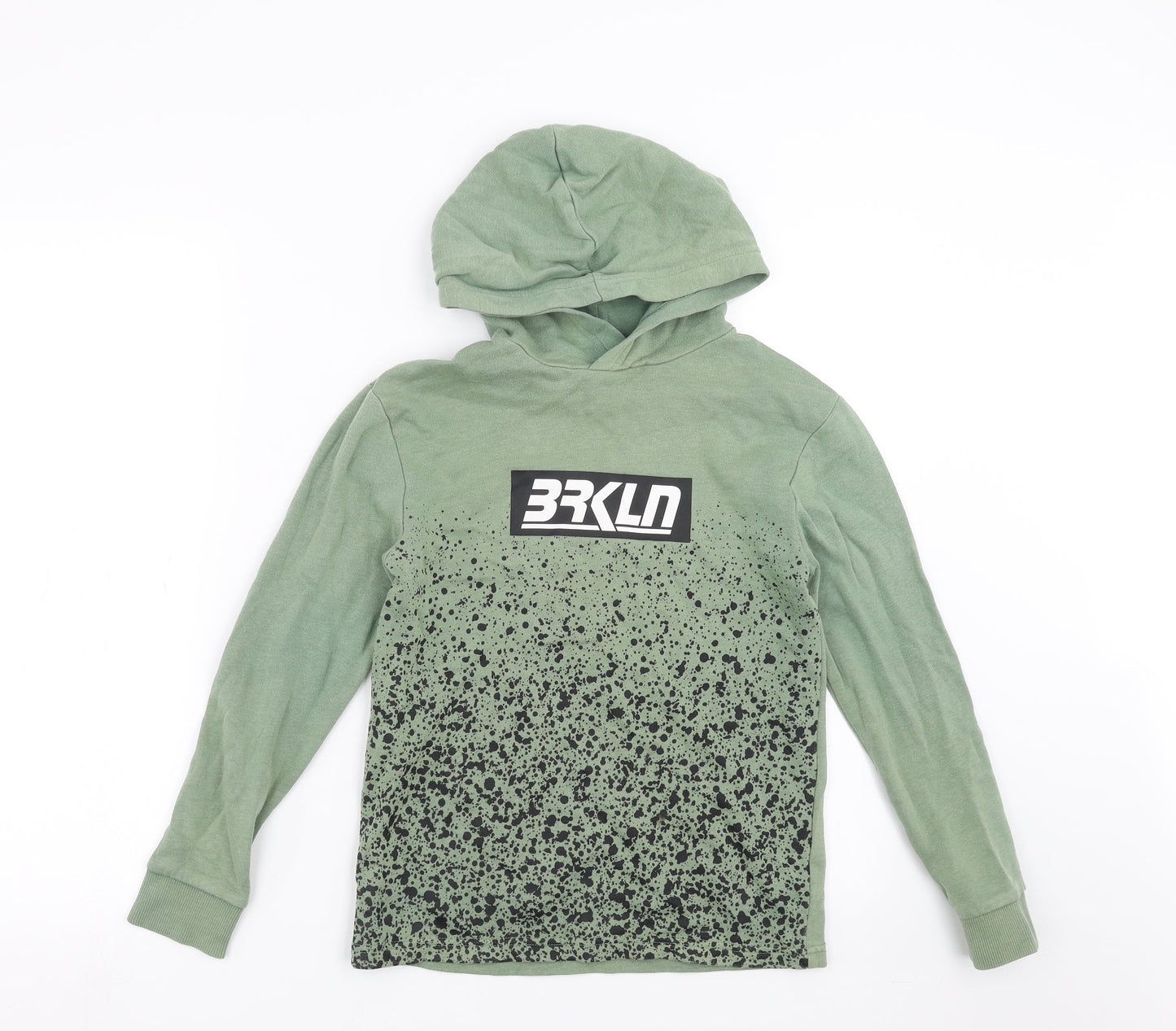H&M Boys Green   Pullover Hoodie Size 9-10 Years