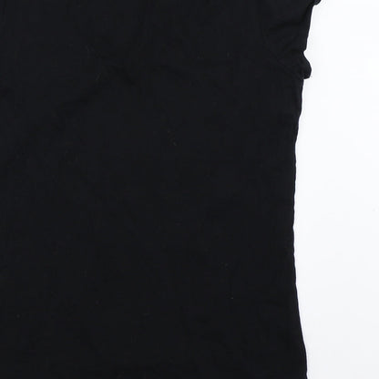 Womens UK Size M Bella + Canvas Black Basic T-Shirt