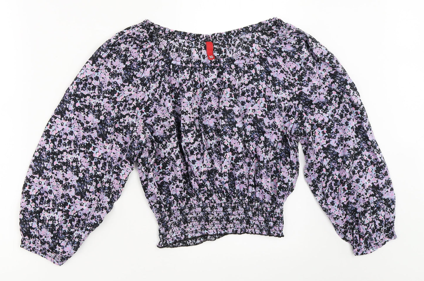 Womens UK Size 10 H&M Black Basic Blouse