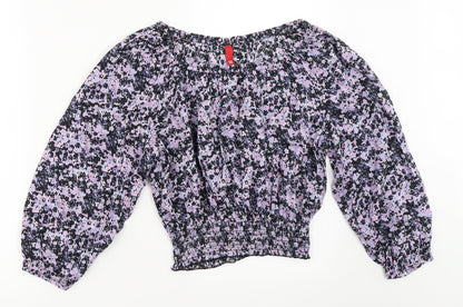 Womens UK Size 10 H&M Black Basic Blouse