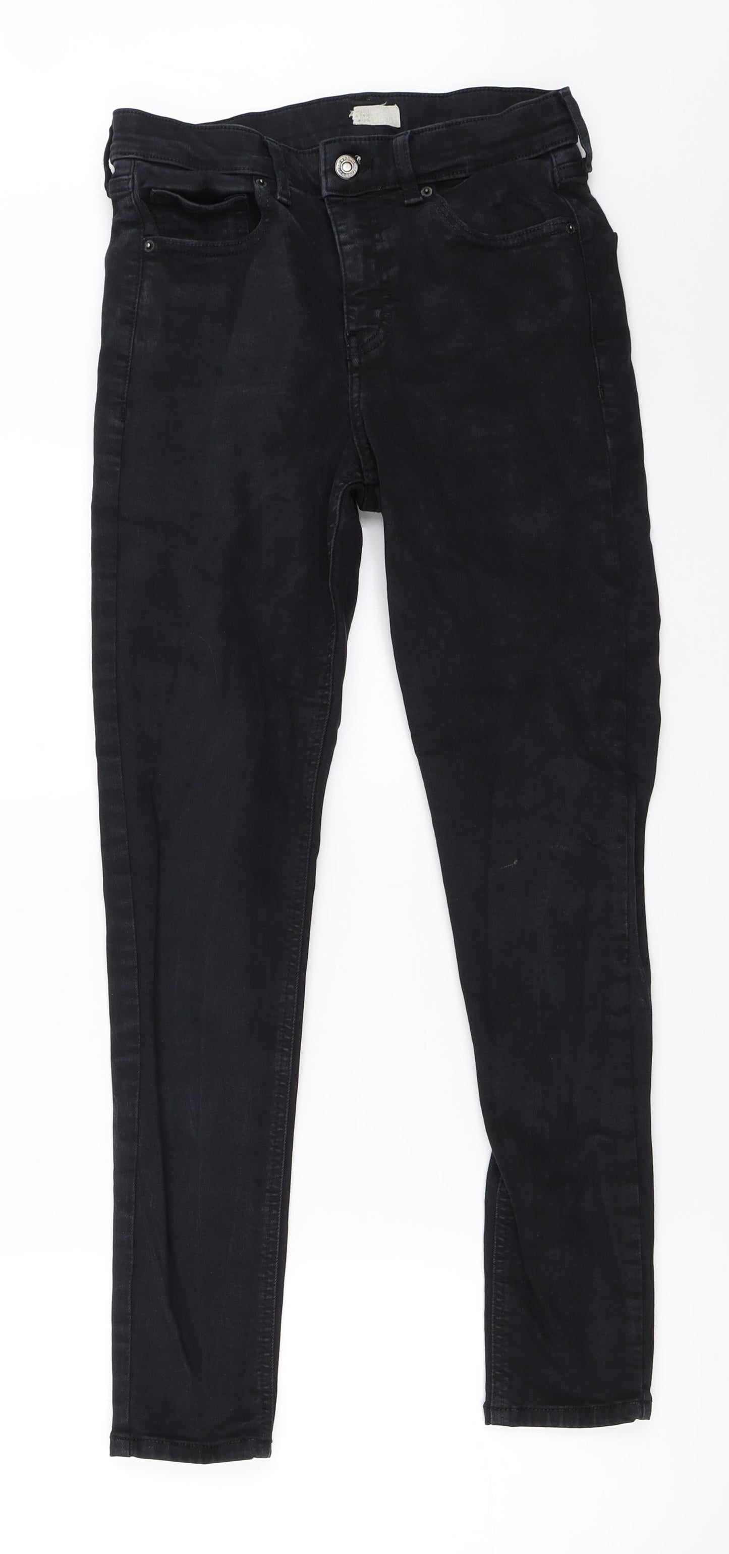 Topshop Womens Black  Denim Skinny Jeans Size 28 in L32 in