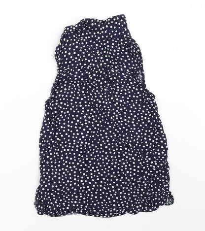 Nutmeg Girls Blue Polka Dot  Basic Button-Up Size 9-10 Years