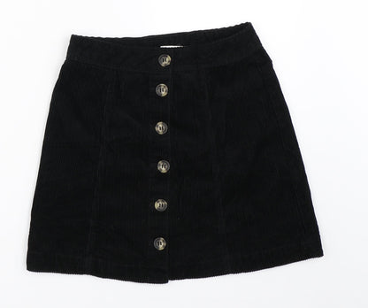 H&M Womens Black  Corduroy Mini Skirt Size 4