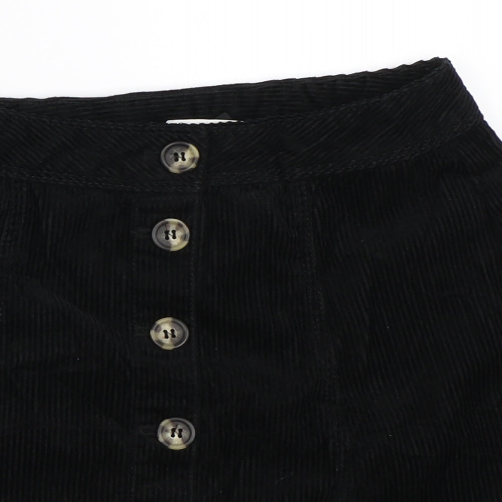 H&M Womens Black  Corduroy Mini Skirt Size 4