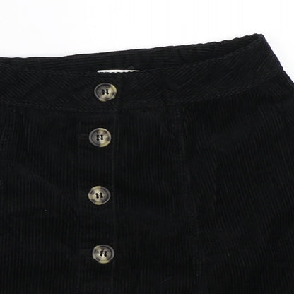 H&M Womens Black  Corduroy Mini Skirt Size 4