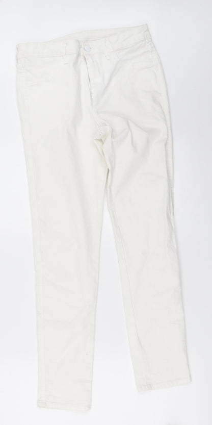 Womens UK Size 29 in H&M Regular Fit Skinny White Jeans