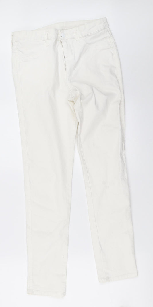 Womens UK Size 29 in H&M Regular Fit Skinny White Jeans