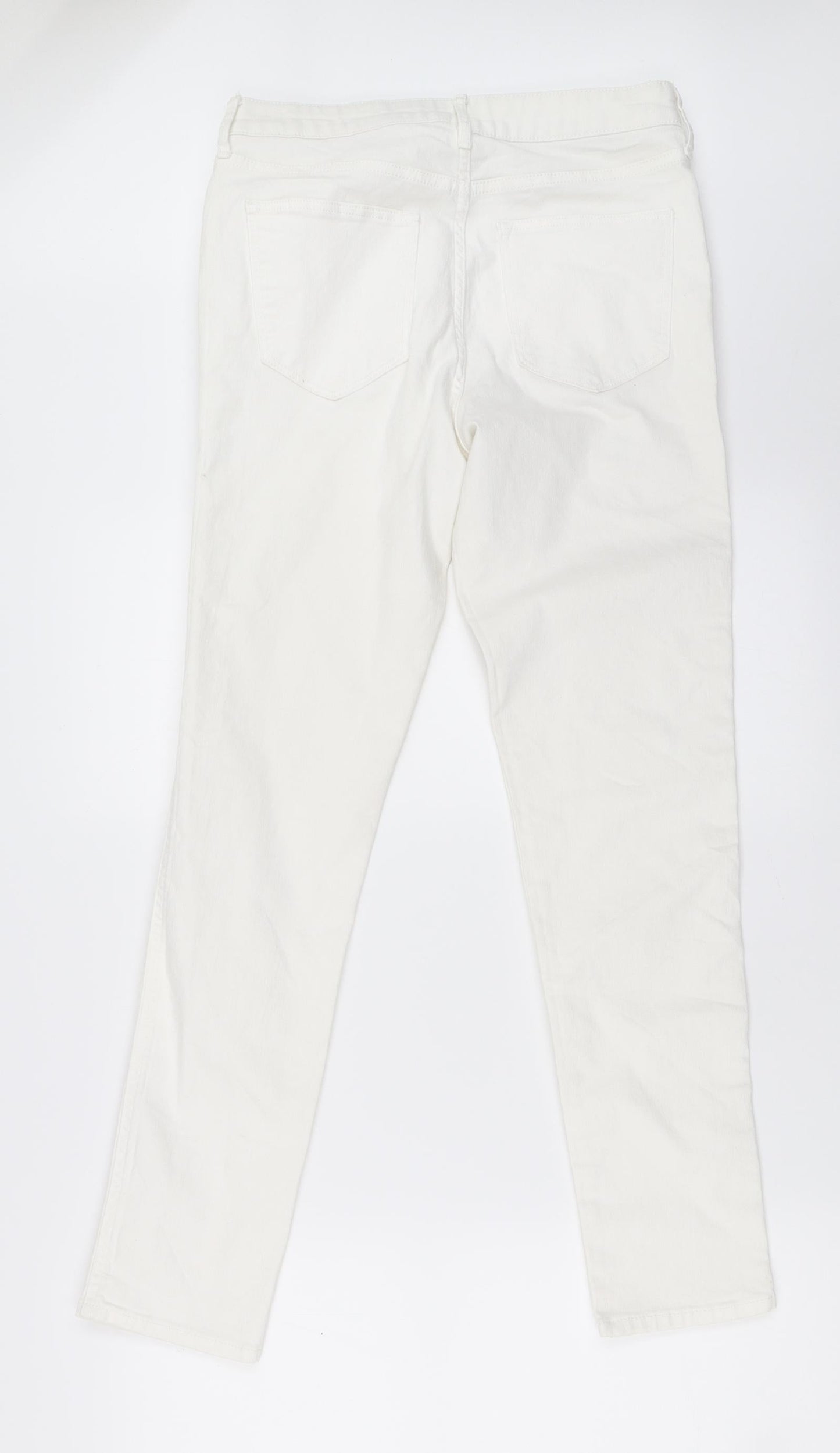 Womens UK Size 29 in H&M Regular Fit Skinny White Jeans