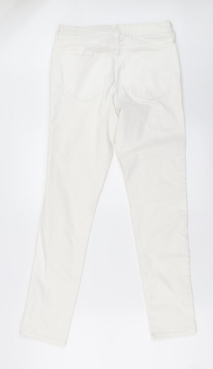 Womens UK Size 29 in H&M Regular Fit Skinny White Jeans